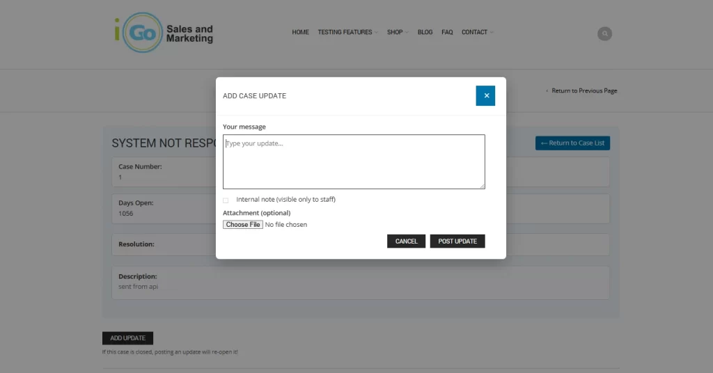 case upload feature from wordpress to suitecrm