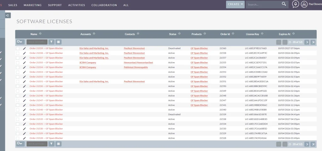 suitecrm woocommerce license manager plugin