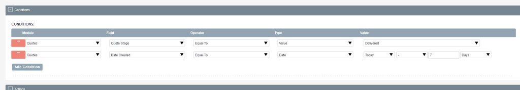 quote follow up call automation settings