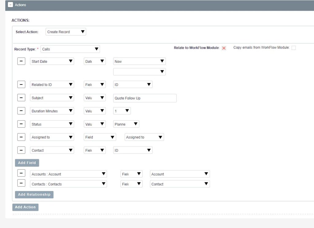 workflow settings