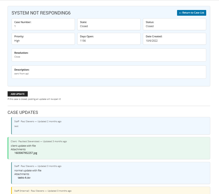suitecrm wordpress portal case detail page